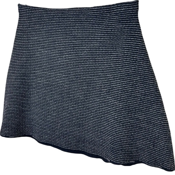 Theory - "Doreene O Noble" Mini Skirt, A-Line, Wool - Size M, Black, Blue, White - Picture 10 of 13